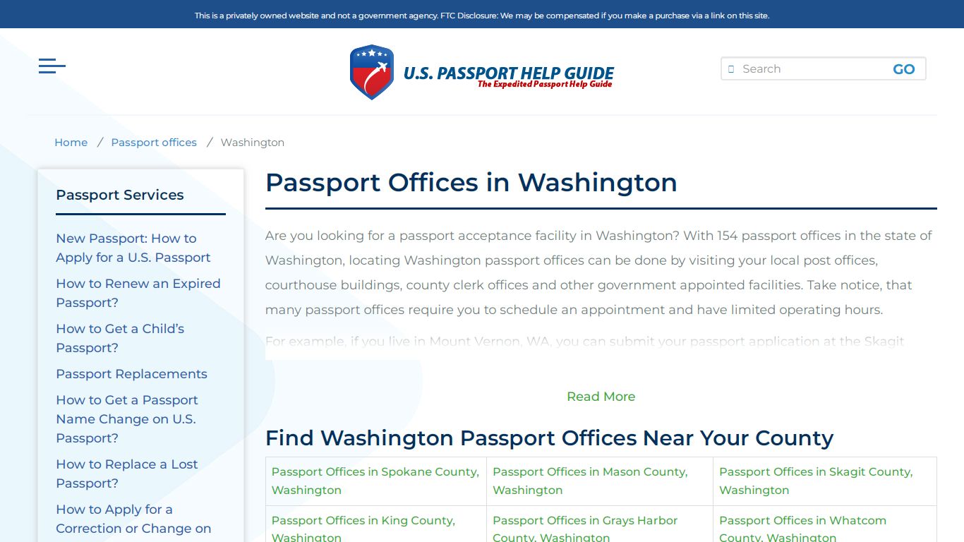 Passport Offices in Washington - U.S. Passport Help Guide