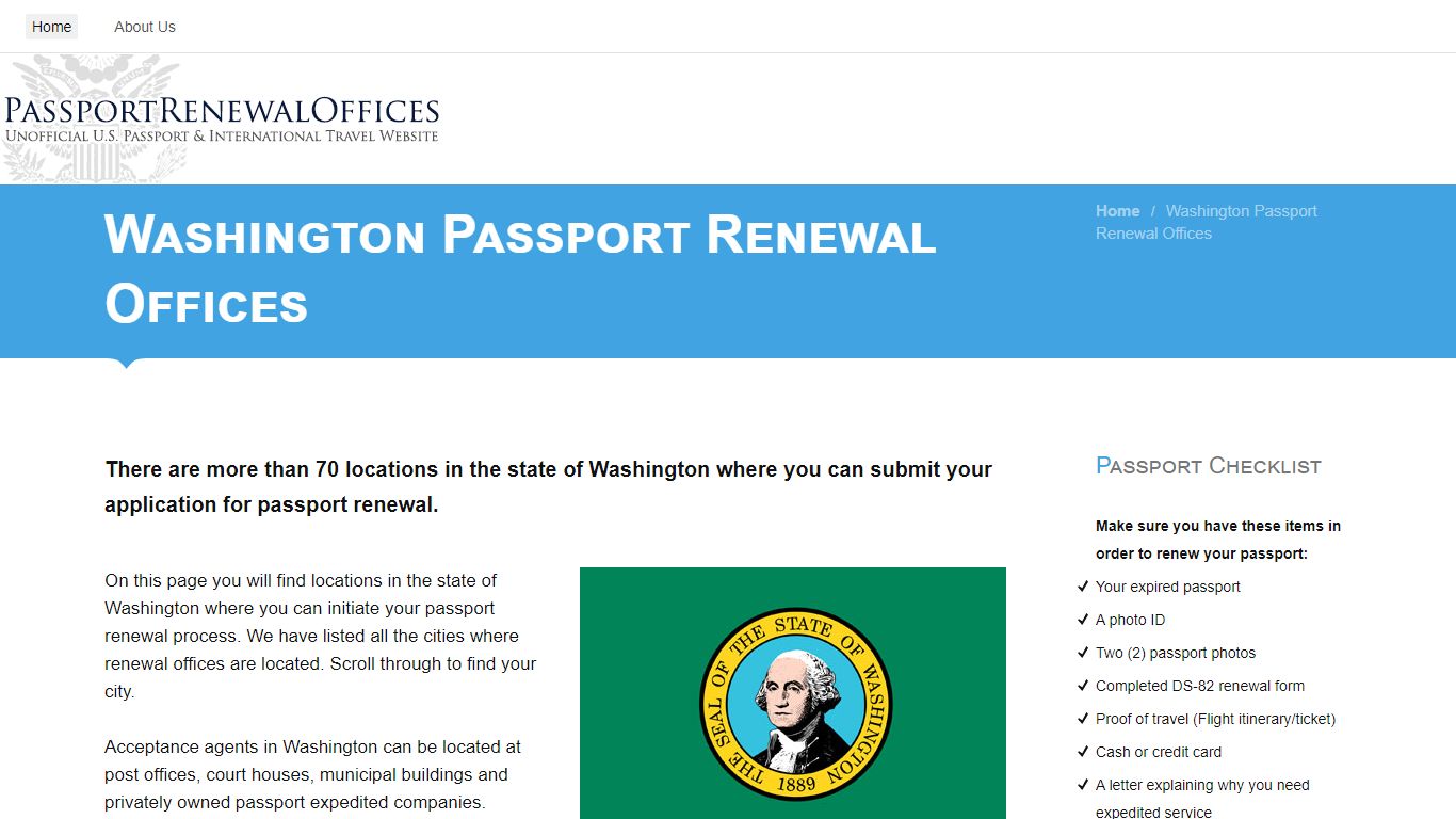 Washington Passport Renewal Offices